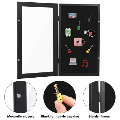 Pin Display Case | Shatter-Resistant Glass | Enamel Pin Holder | Wall Art Display