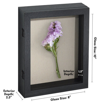 Front Loading Shadow Box Frame | Display Case for Keepsakes | Wall Art Decor