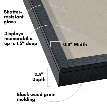 Front Loading Shadow Box Frame | Display Case for Keepsakes | Wall Art Decor