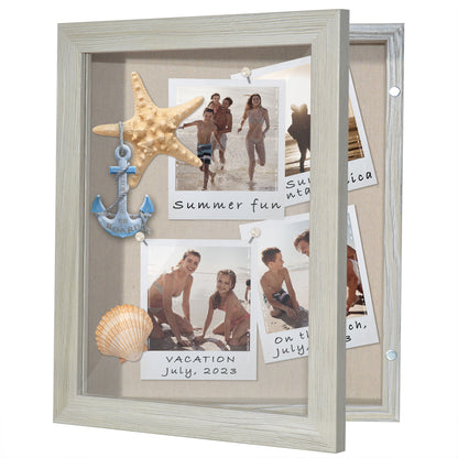 Front Loading Shadow Box Frame | Display Case for Keepsakes | Wall Art Decor