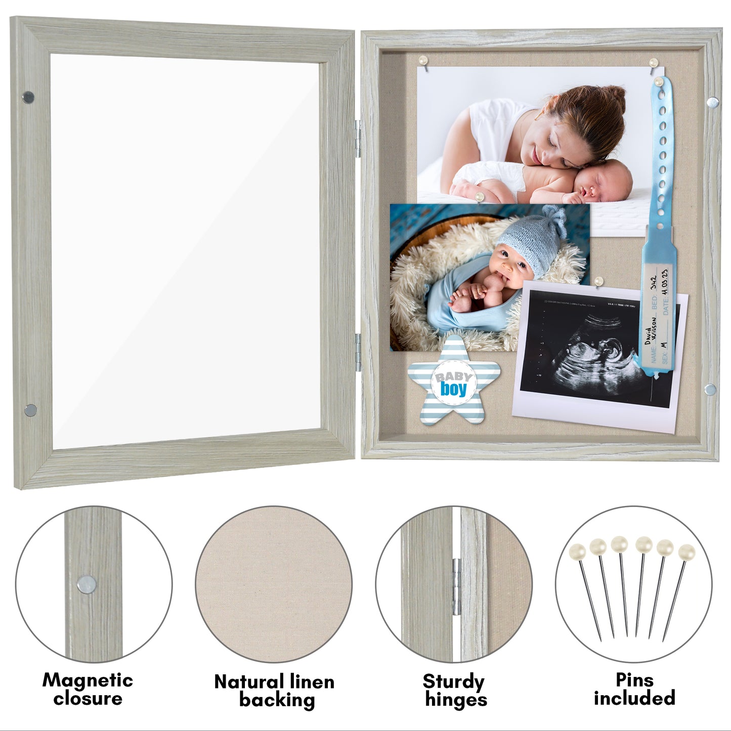 Front Loading Shadow Box Frame | Display Case for Keepsakes | Wall Art Decor