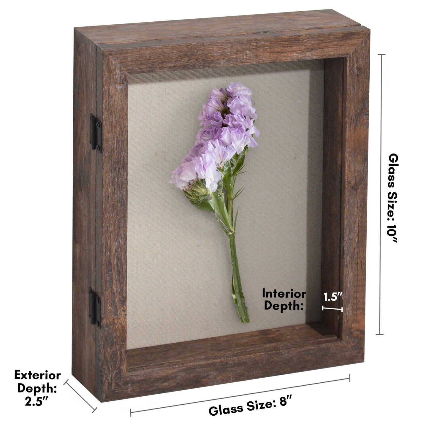 Front Loading Shadow Box Frame | Display Case for Keepsakes | Wall Art Decor