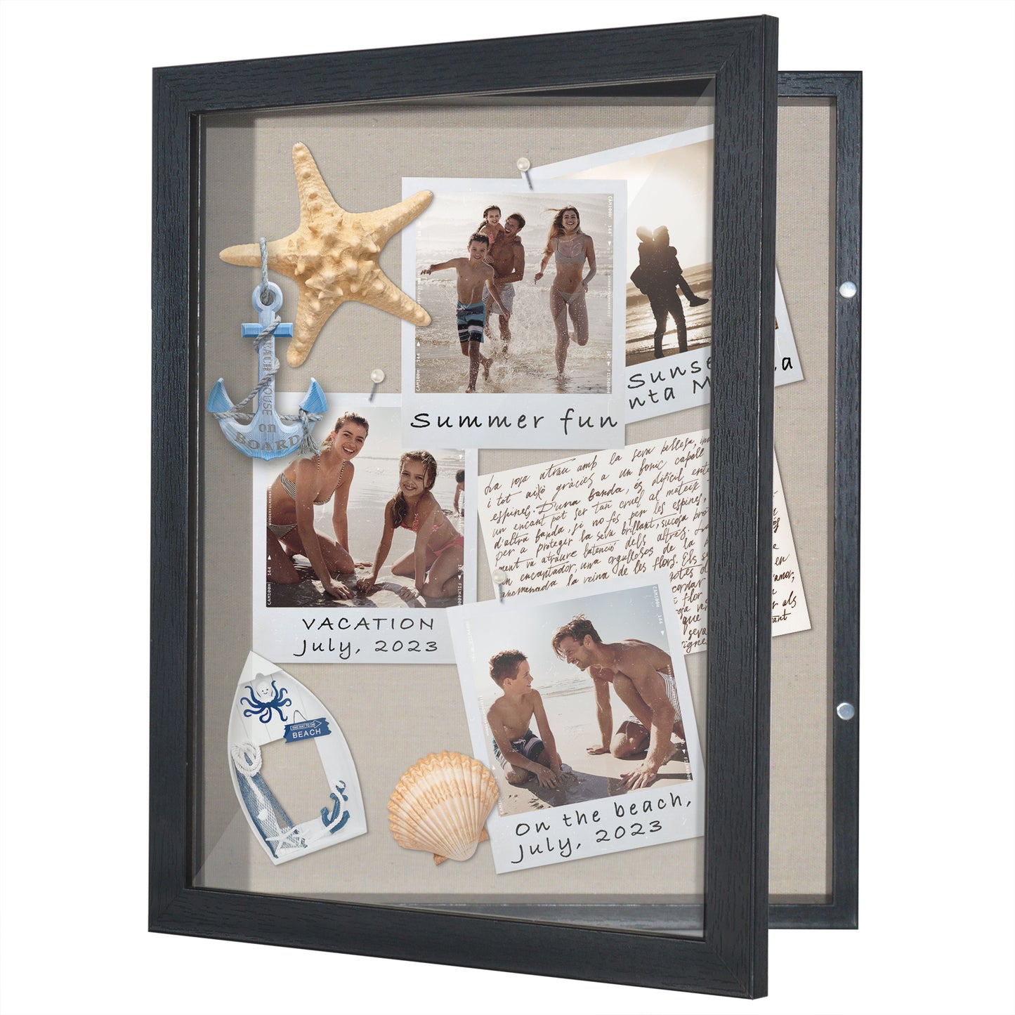Front Loading Shadow Box Frame | Display Case for Keepsakes | Wall Art Decor