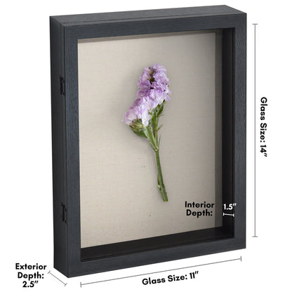 Front Loading Shadow Box Frame | Display Case for Keepsakes | Wall Art Decor