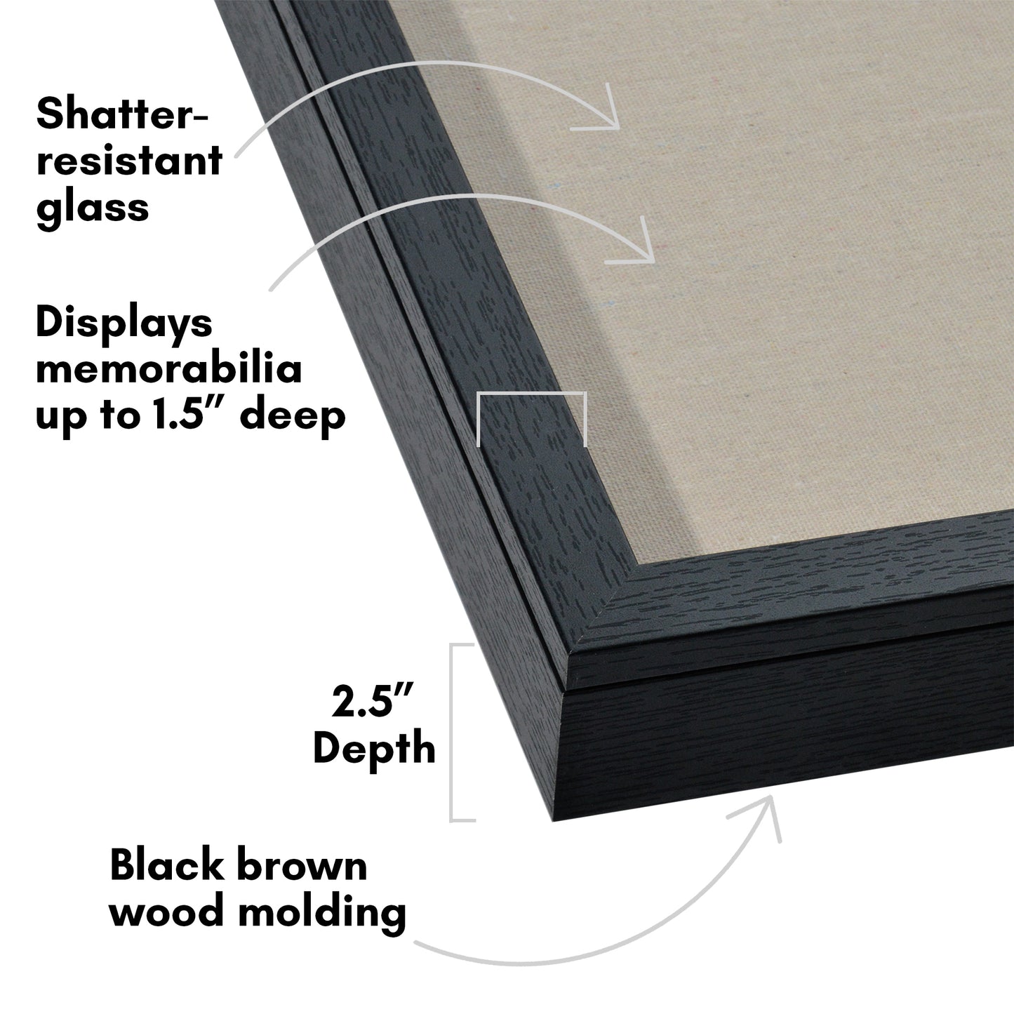 Front Loading Shadow Box Frame | Display Case for Keepsakes | Wall Art Decor