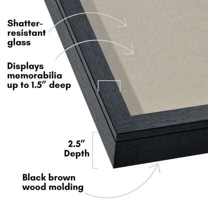 Front Loading Shadow Box Frame | Display Case for Keepsakes | Wall Art Decor