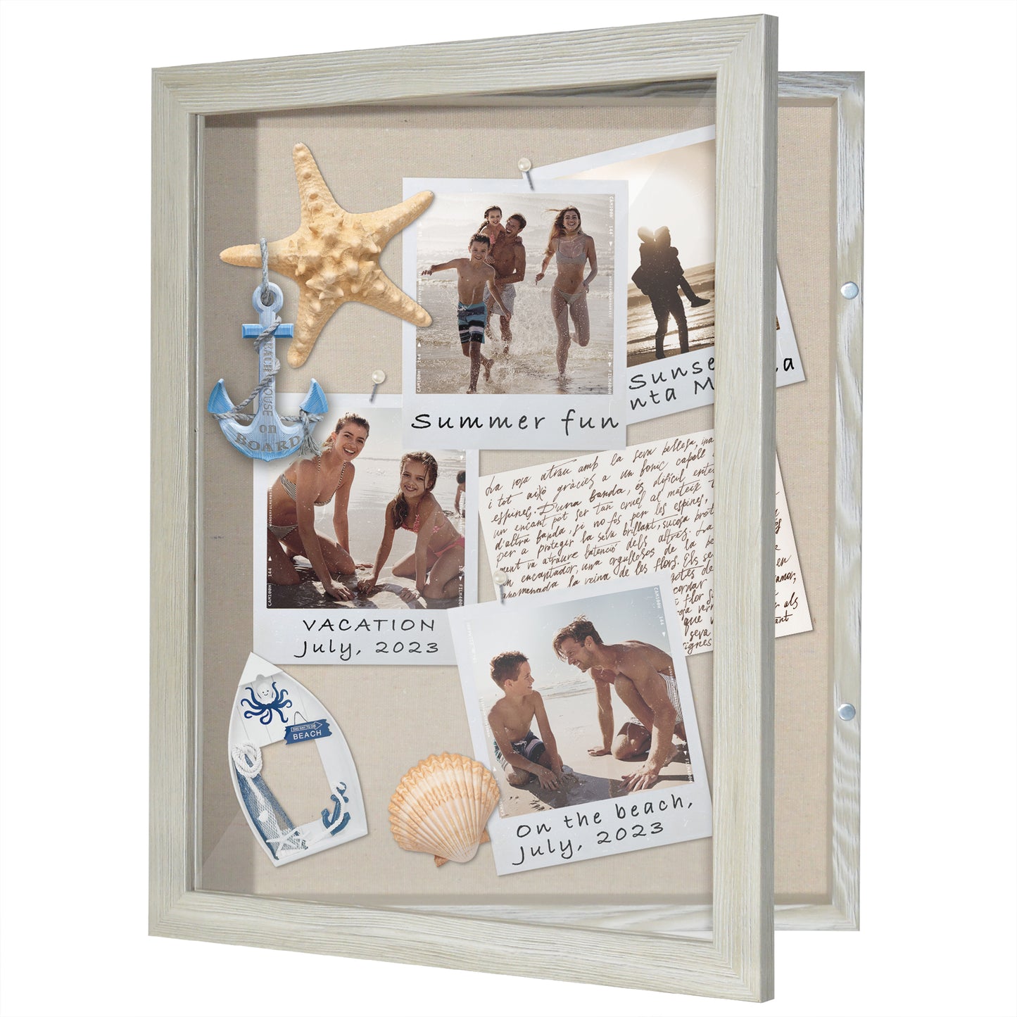 Front Loading Shadow Box Frame | Display Case for Keepsakes | Wall Art Decor