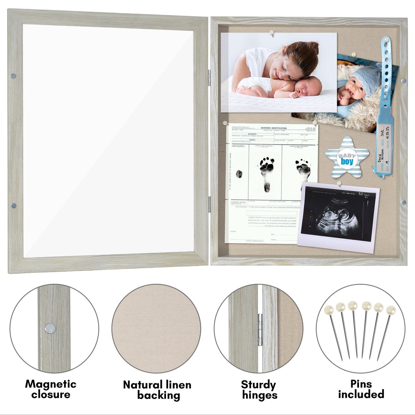 Front Loading Shadow Box Frame | Display Case for Keepsakes | Wall Art Decor