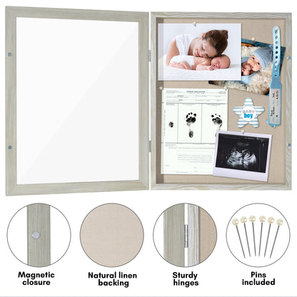 Front Loading Shadow Box Frame | Display Case for Keepsakes | Wall Art Decor