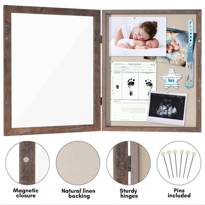 Front Loading Shadow Box Frame | Display Case for Keepsakes | Wall Art Decor