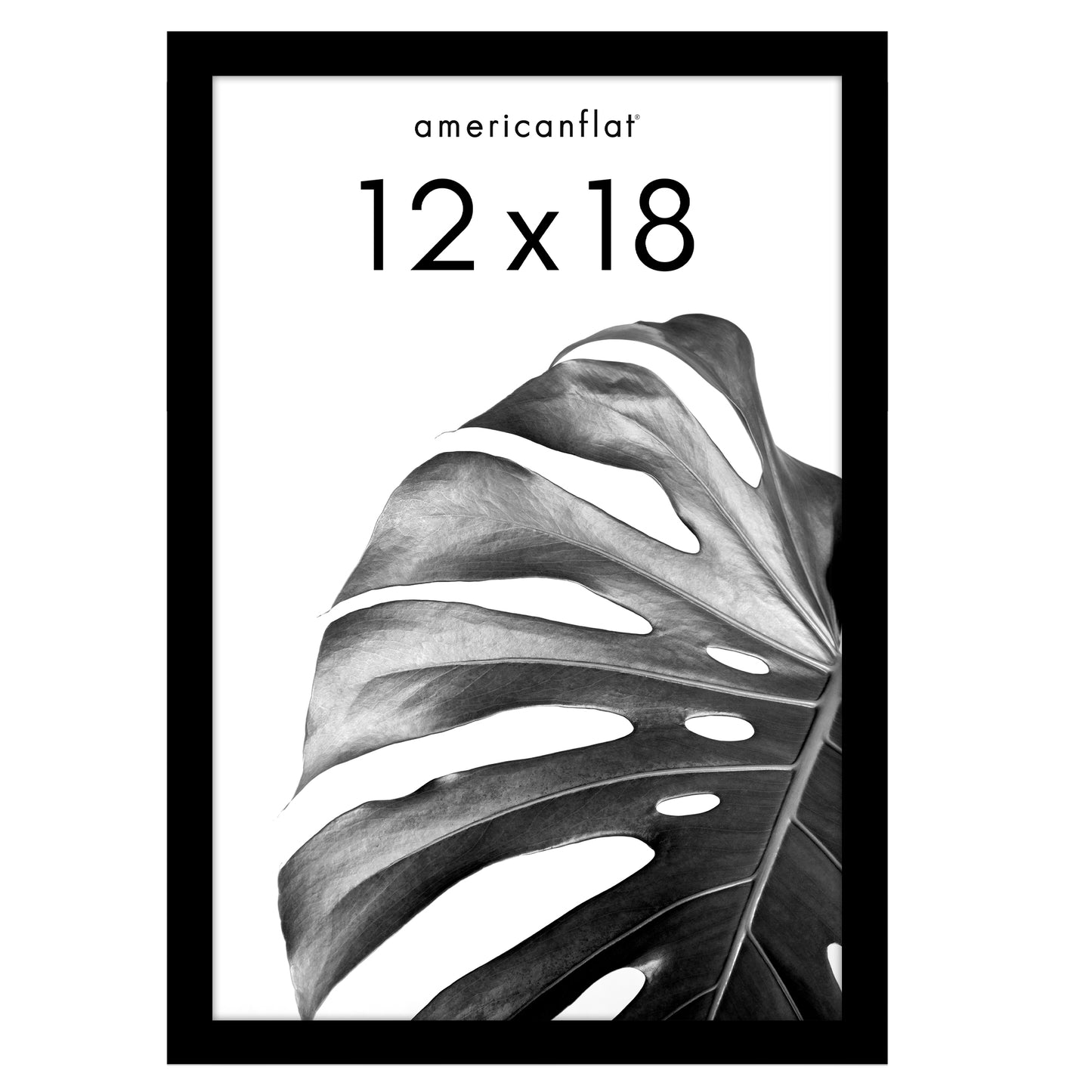 Americanflat Composite Wood Picture Frame | Plexiglass Cover - Black