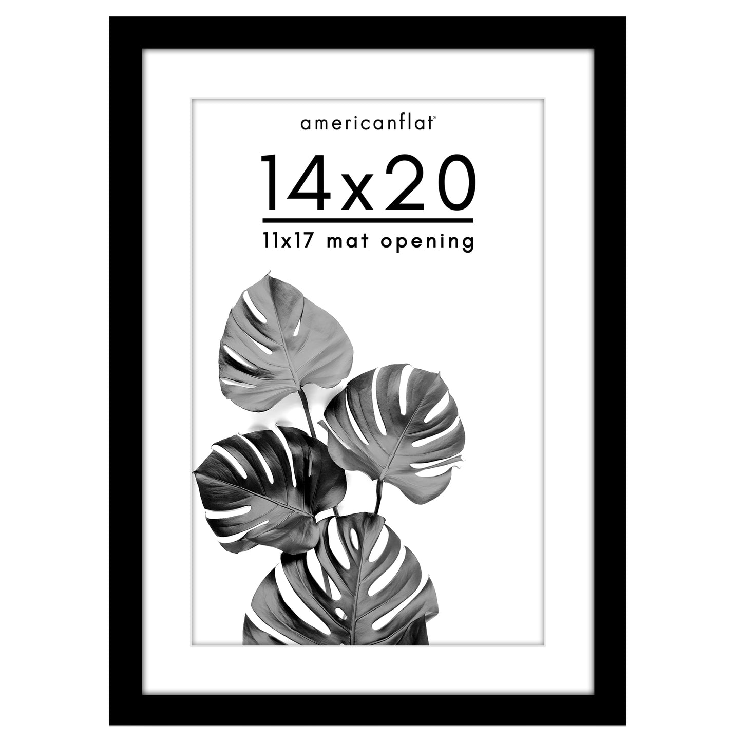Americanflat Wooden Poster Frame with Mat | Plexiglass Cover