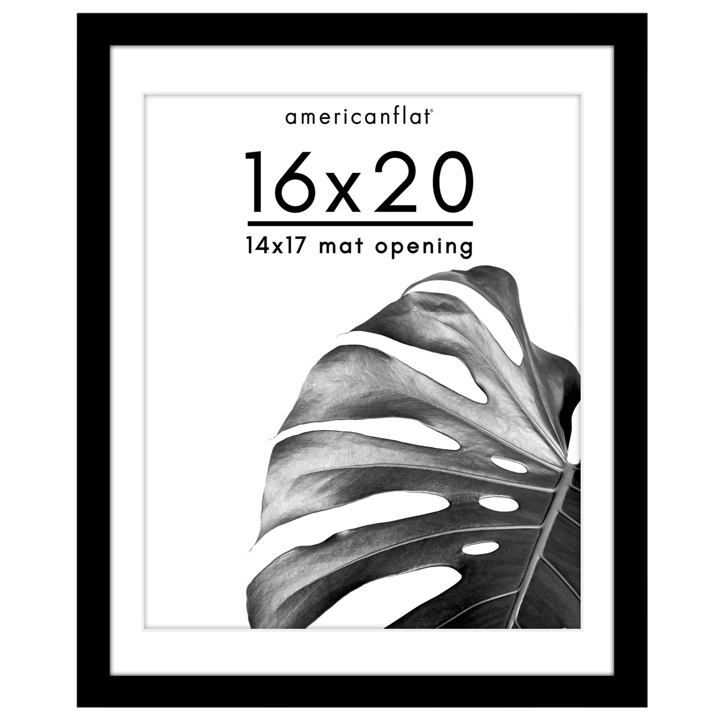 Americanflat Wooden Poster Frame with Mat | Plexiglass Cover