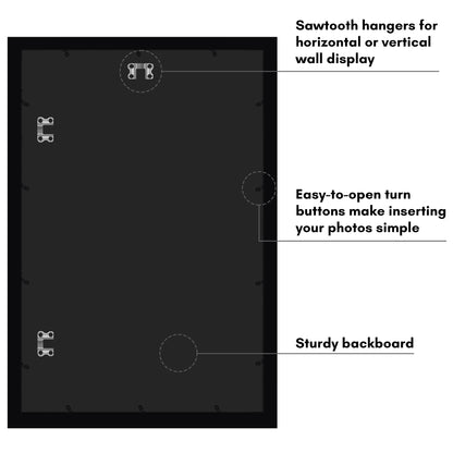 Americanflat Picture Frame with Black Mat and White Trim | Wide Molding