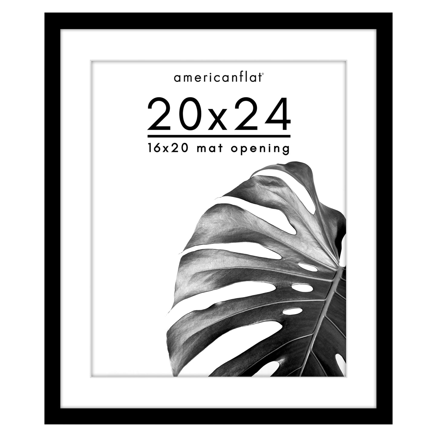Americanflat Wooden Poster Frame with Mat | Plexiglass Cover