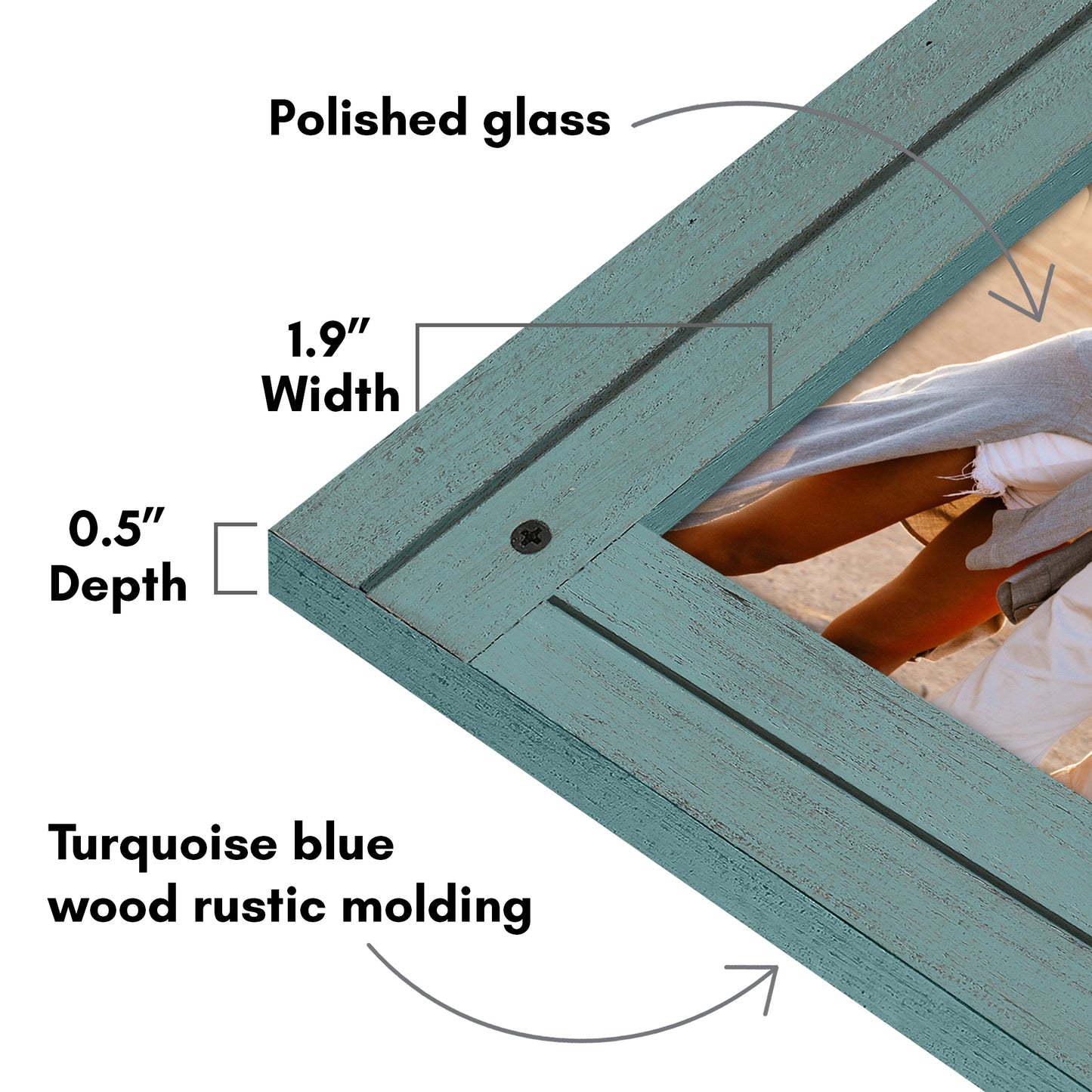 Picture Frame | Rustic Farmhouse Style | Distressed Wood Look | Wall Decor