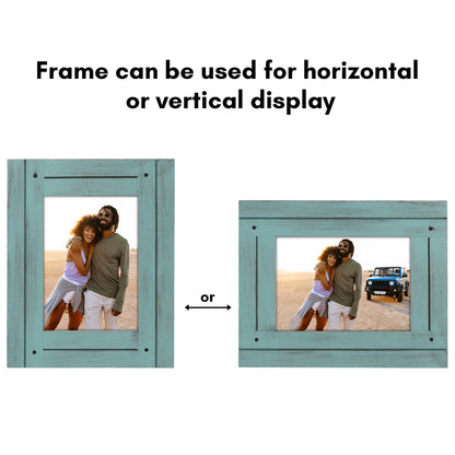 Picture Frame | Rustic Farmhouse Style | Distressed Wood Look | Wall Decor