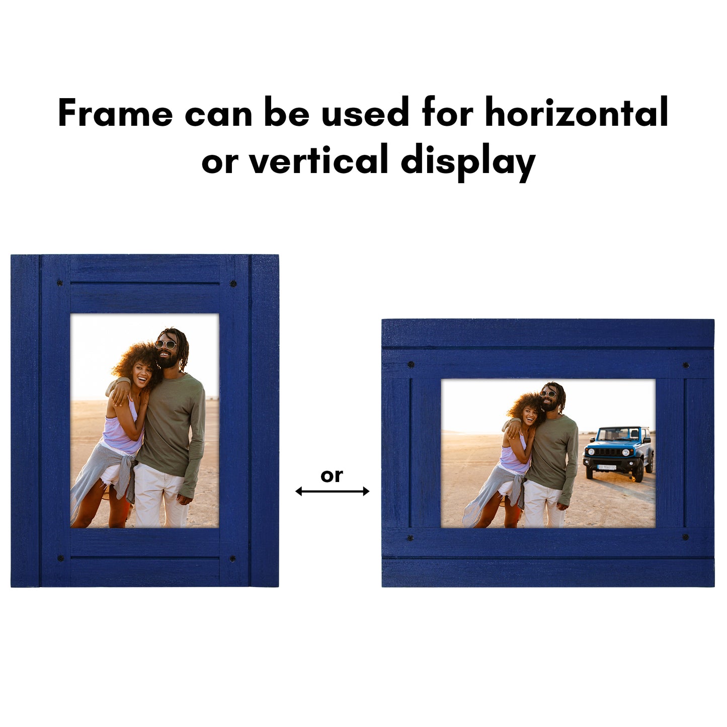 Picture Frame | Rustic Textured Wood | Shatter-Resistant Glass | Easel Back