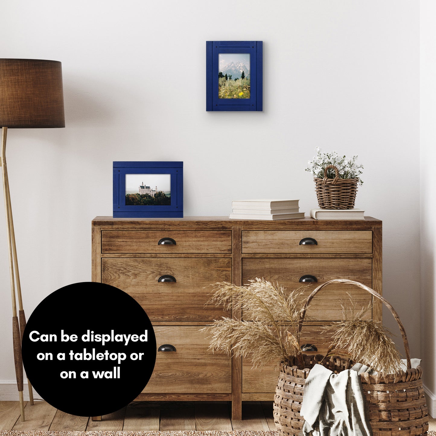 Picture Frame | Rustic Textured Wood | Shatter-Resistant Glass | Easel Back