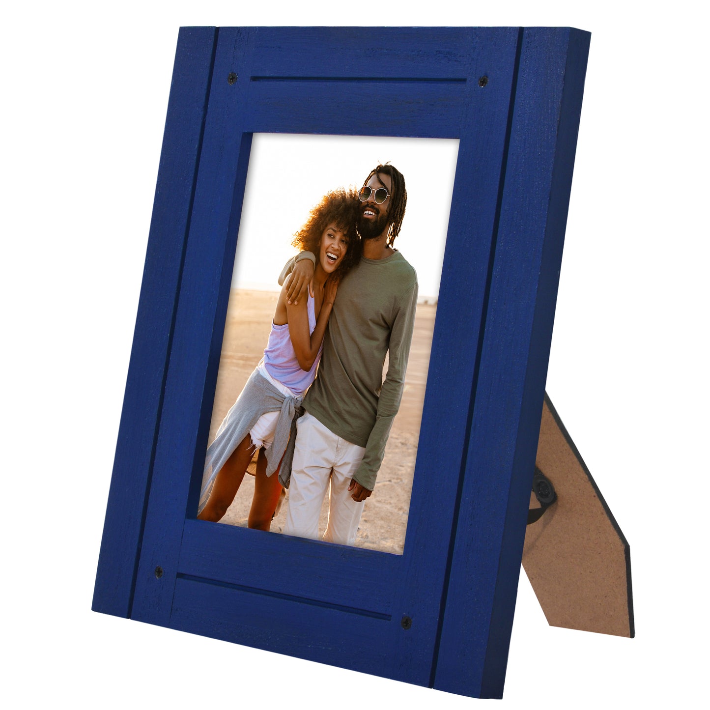 Picture Frame | Rustic Textured Wood | Shatter-Resistant Glass | Easel Back