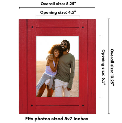 Picture Frame | Rustic Textured Wood | Shatter-Resistant Glass | Easel Back