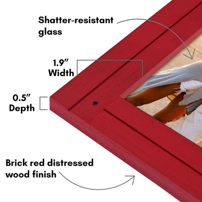 Picture Frame | Rustic Textured Wood | Shatter-Resistant Glass | Easel Back