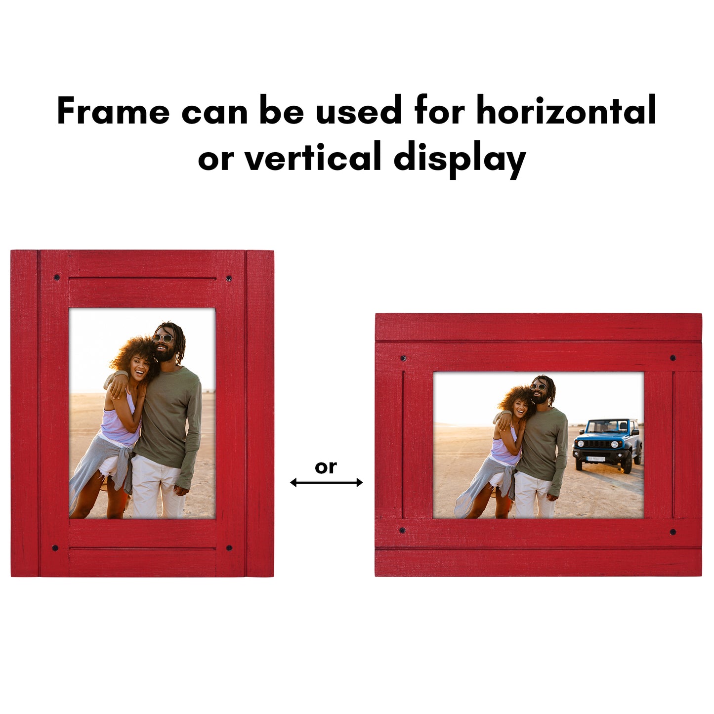 Picture Frame | Rustic Textured Wood | Shatter-Resistant Glass | Easel Back