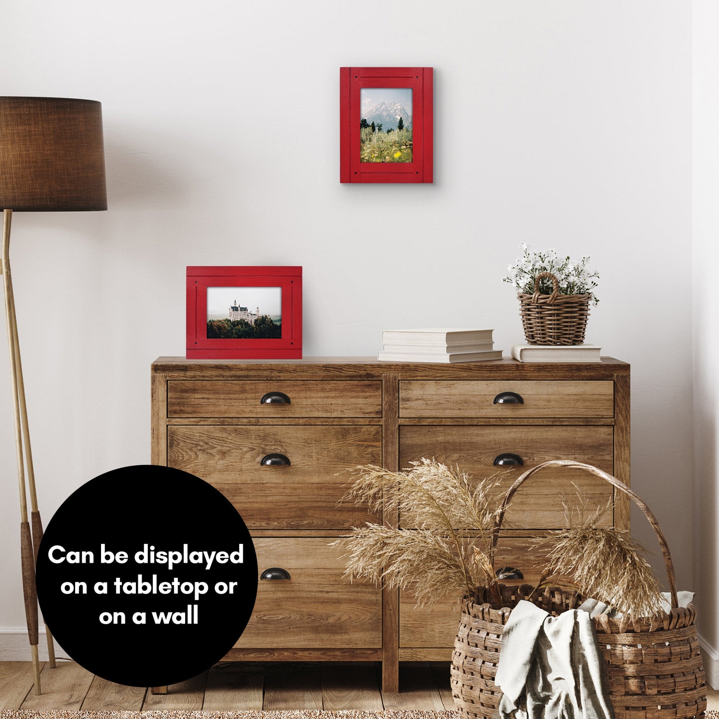 Picture Frame | Rustic Textured Wood | Shatter-Resistant Glass | Easel Back