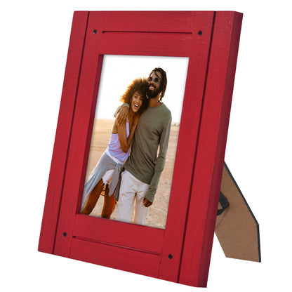 Picture Frame | Rustic Textured Wood | Shatter-Resistant Glass | Easel Back