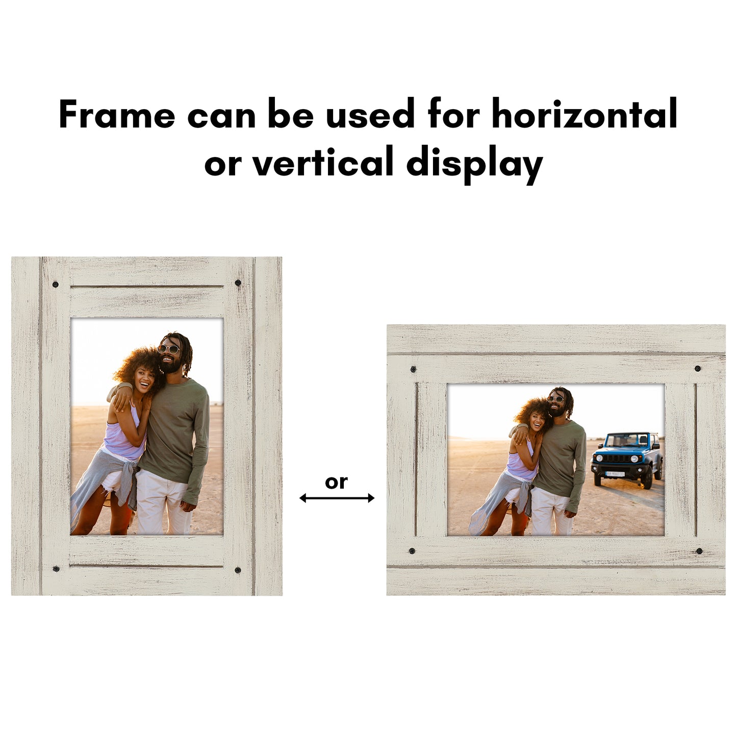 Picture Frame | Rustic Farmhouse Style | Distressed Wood Look | Wall Decor