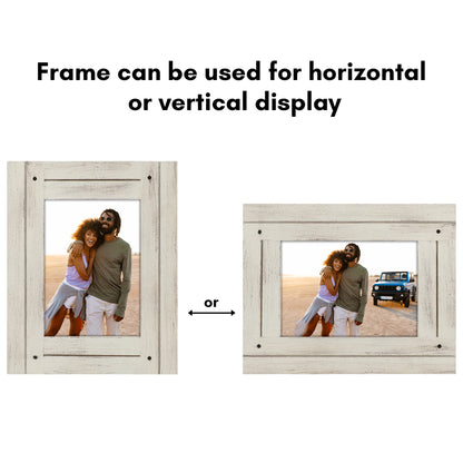 Picture Frame | Rustic Farmhouse Style | Distressed Wood Look | Wall Decor