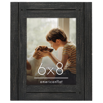 Picture Frame | Rustic Farmhouse Style | Distressed Wood Look | Wall Decor