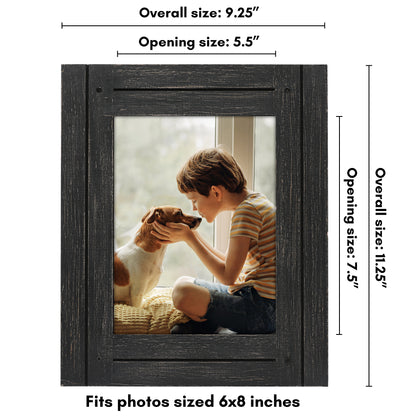 Picture Frame | Rustic Farmhouse Style | Distressed Wood Look | Wall Decor