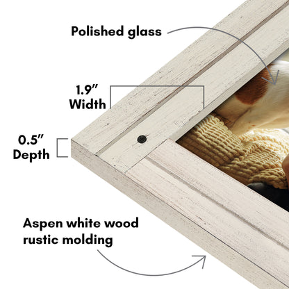 Picture Frame | Rustic Farmhouse Style | Distressed Wood Look | Wall Decor