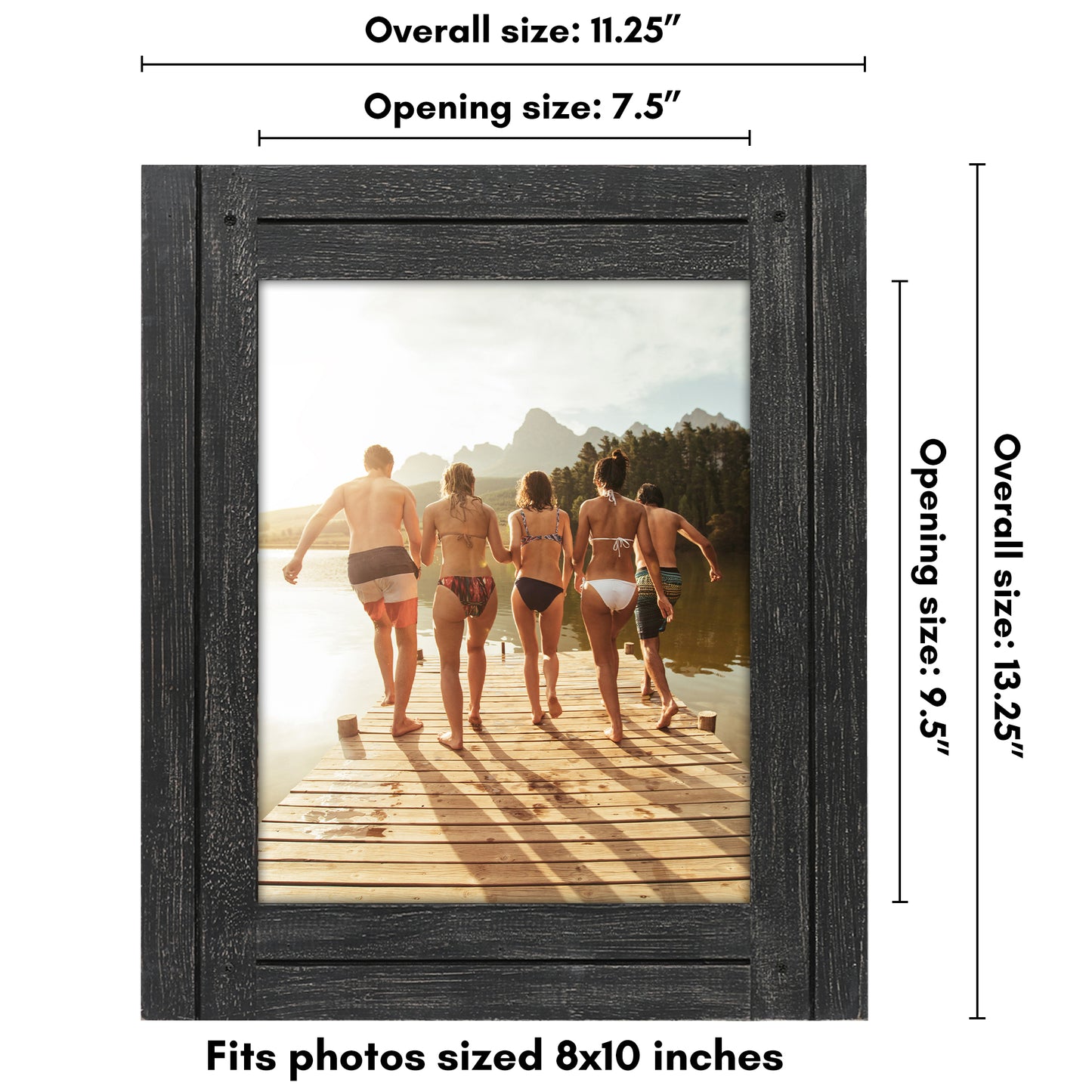 Picture Frame | Rustic Farmhouse Style | Distressed Wood Look | Wall Decor