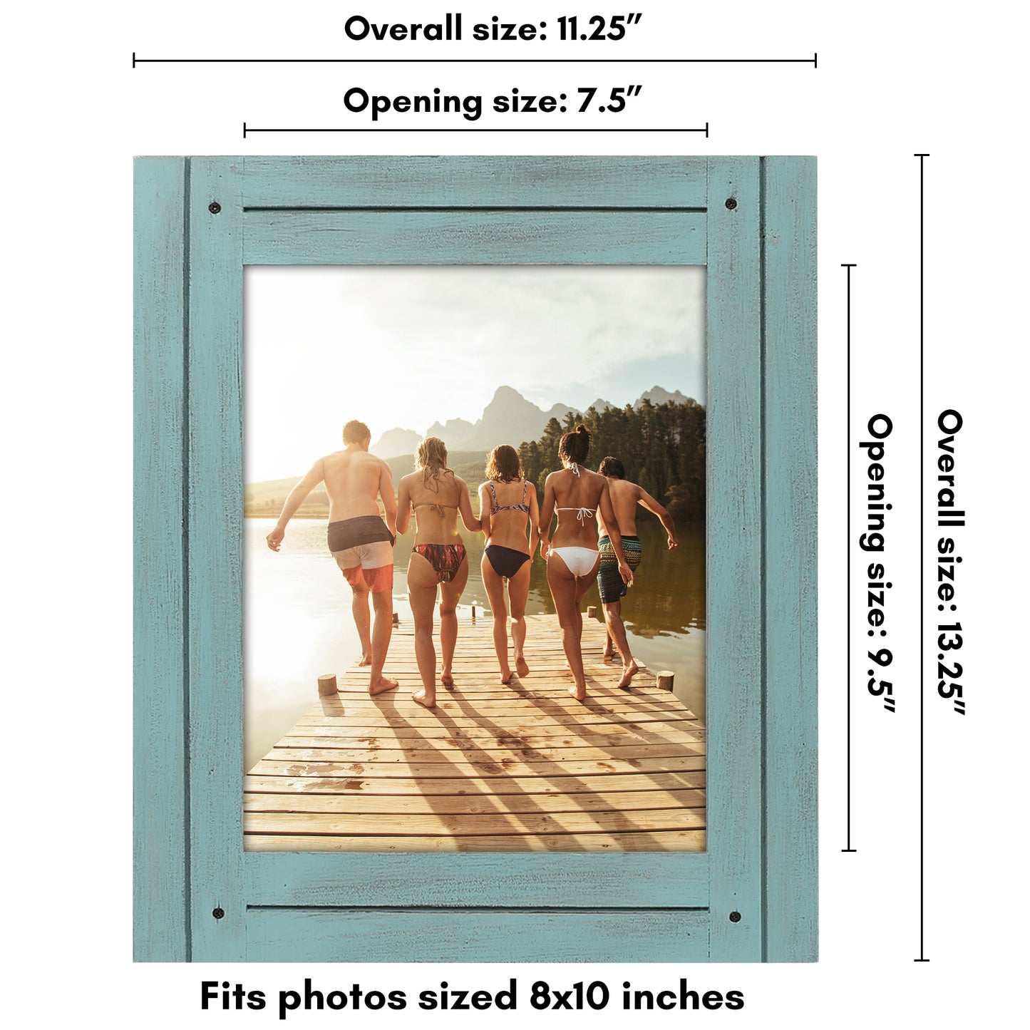 Picture Frame | Rustic Farmhouse Style | Distressed Wood Look | Wall Decor
