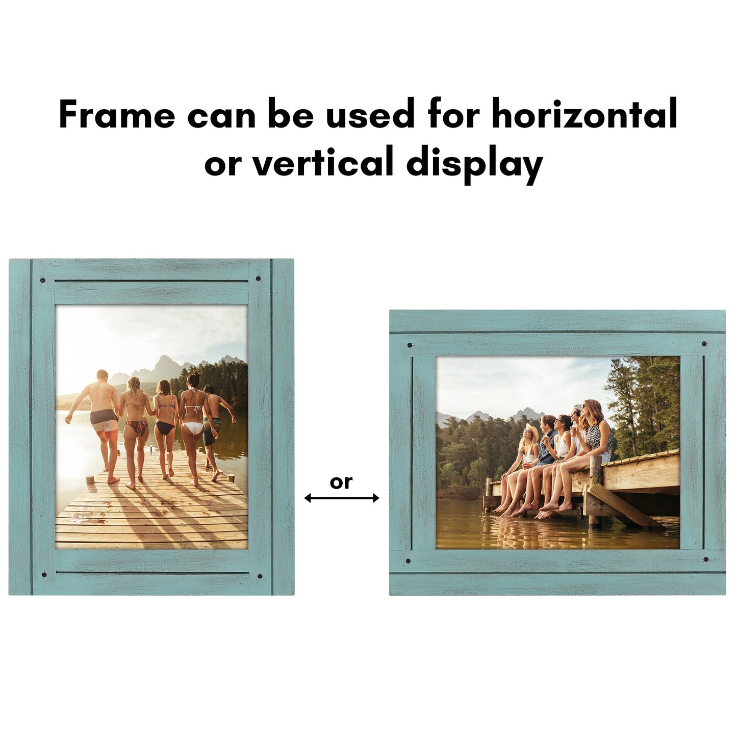 Picture Frame | Rustic Farmhouse Style | Distressed Wood Look | Wall Decor