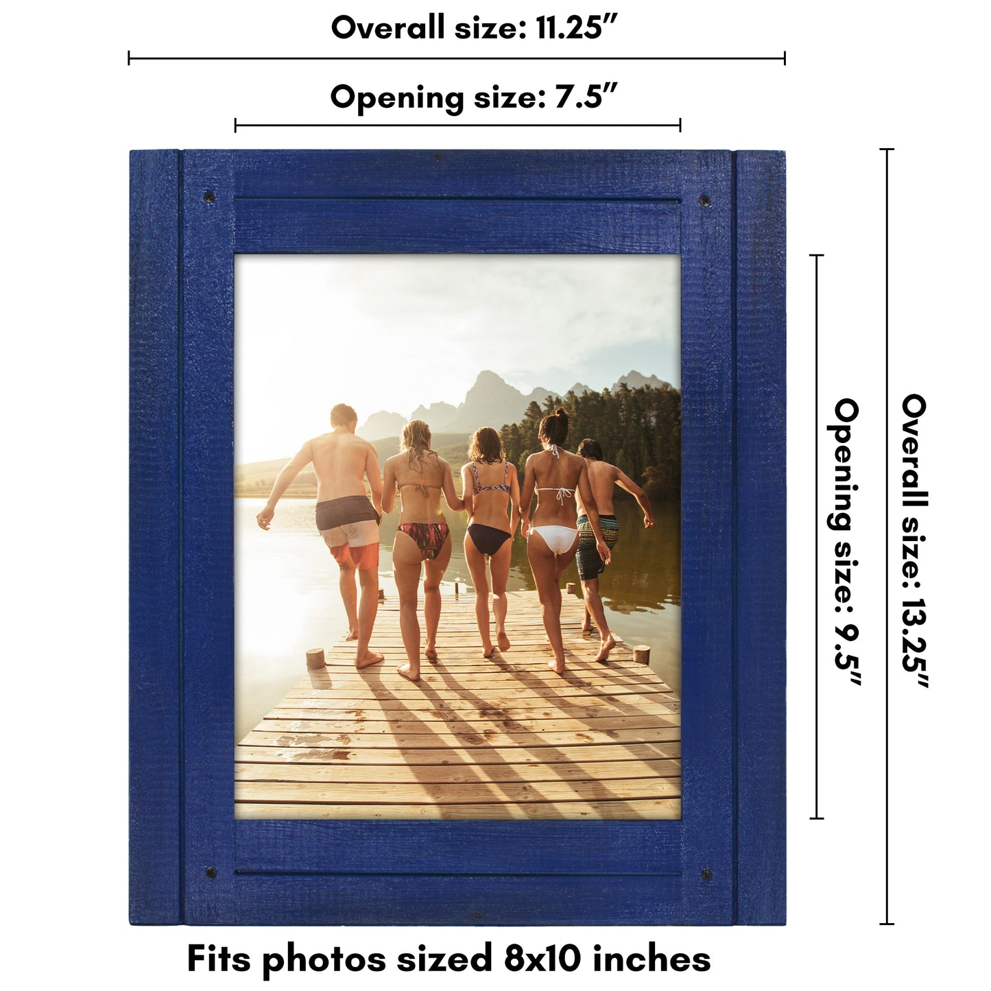 Picture Frame | Rustic Textured Wood | Shatter-Resistant Glass | Easel Back