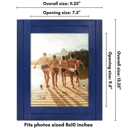 Picture Frame | Rustic Textured Wood | Shatter-Resistant Glass | Easel Back