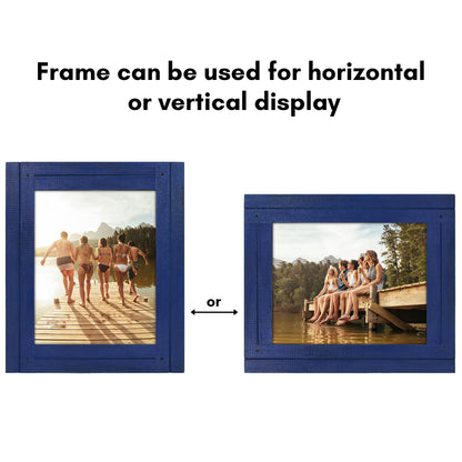 Picture Frame | Rustic Textured Wood | Shatter-Resistant Glass | Easel Back