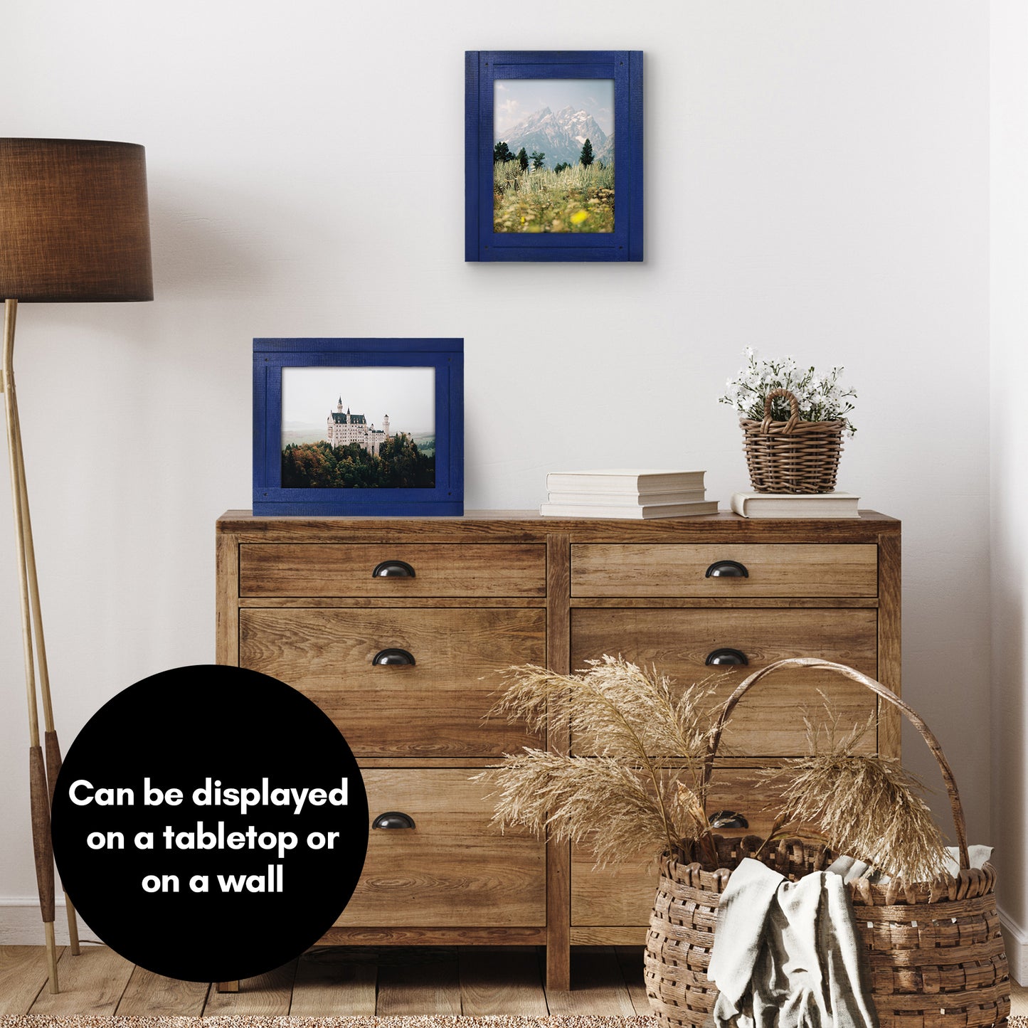 Picture Frame | Rustic Textured Wood | Shatter-Resistant Glass | Easel Back