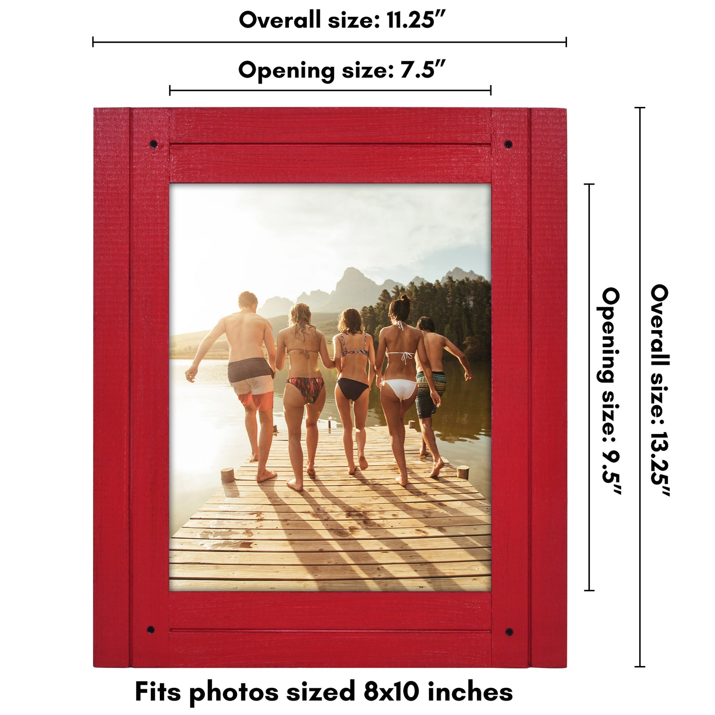 Picture Frame | Rustic Textured Wood | Shatter-Resistant Glass | Easel Back