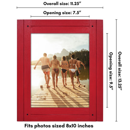 Picture Frame | Rustic Textured Wood | Shatter-Resistant Glass | Easel Back