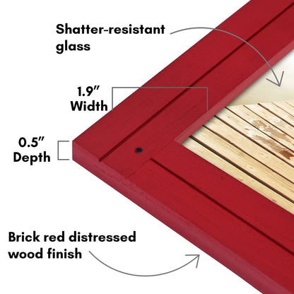 Picture Frame | Rustic Textured Wood | Shatter-Resistant Glass | Easel Back