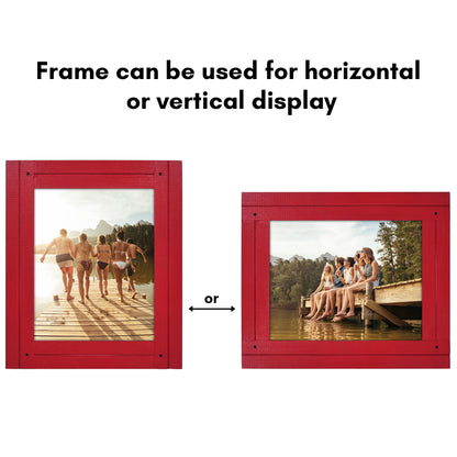 Picture Frame | Rustic Textured Wood | Shatter-Resistant Glass | Easel Back