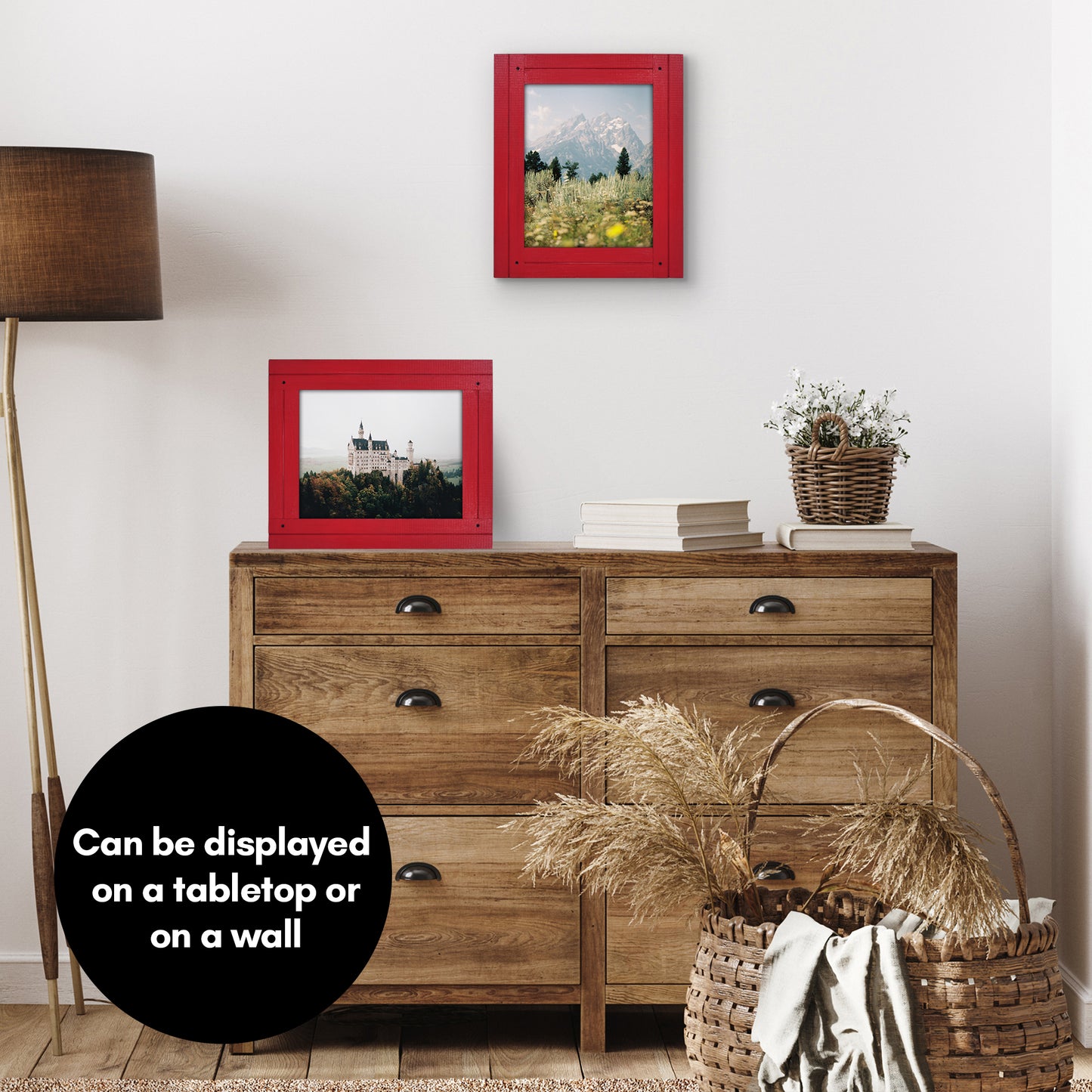 Picture Frame | Rustic Textured Wood | Shatter-Resistant Glass | Easel Back
