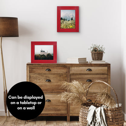 Picture Frame | Rustic Textured Wood | Shatter-Resistant Glass | Easel Back