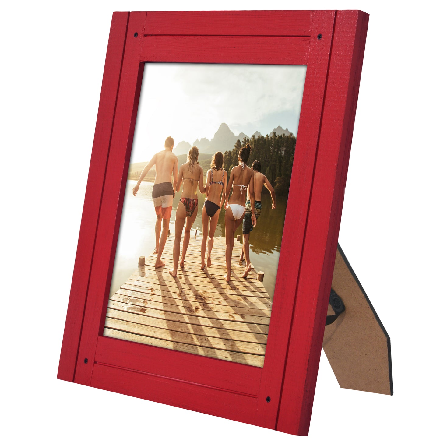 Picture Frame | Rustic Textured Wood | Shatter-Resistant Glass | Easel Back
