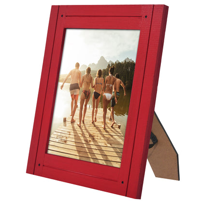 Picture Frame | Rustic Textured Wood | Shatter-Resistant Glass | Easel Back