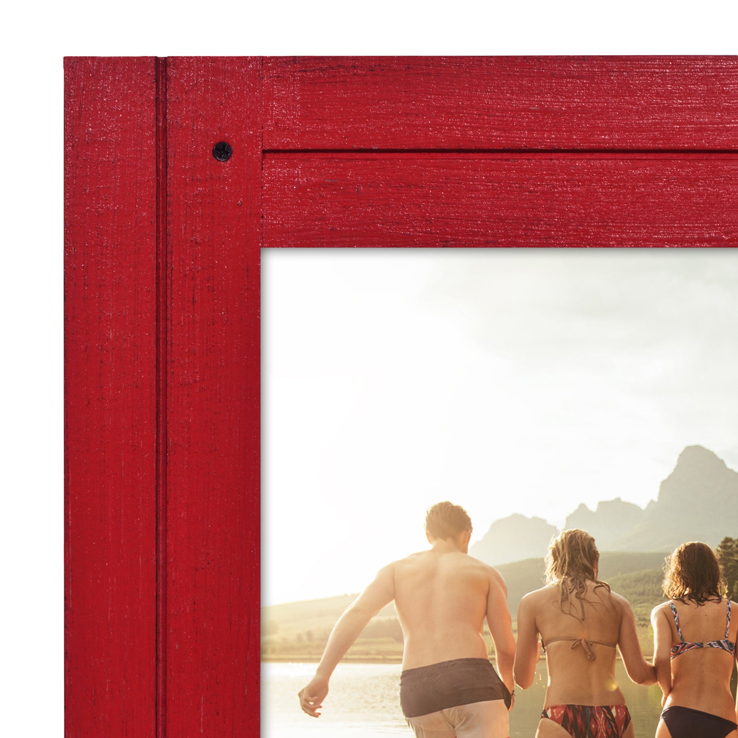 Picture Frame | Rustic Textured Wood | Shatter-Resistant Glass | Easel Back
